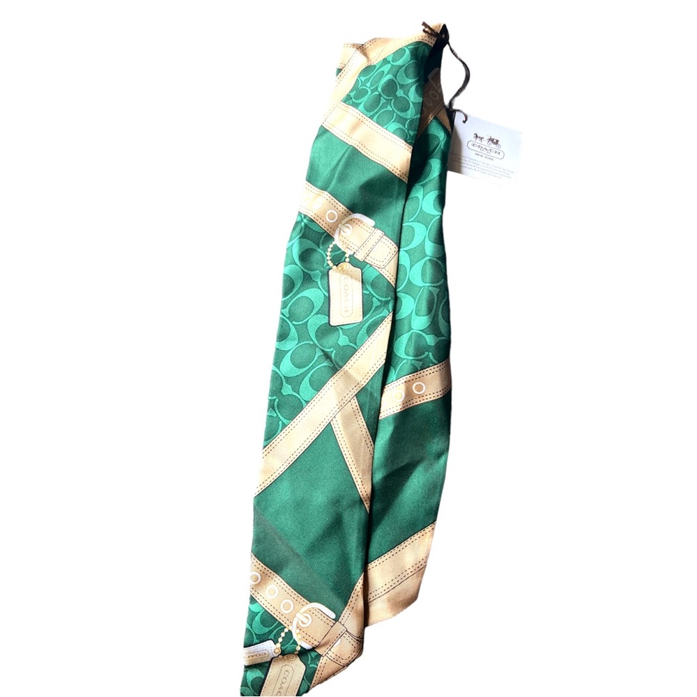 NEW ▶️ COACH ◀️ 100% Silk Scarf Twilly Vintage Deadstock - Picture 4 of 8